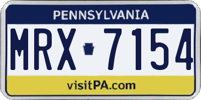 PA license plate MRX7154