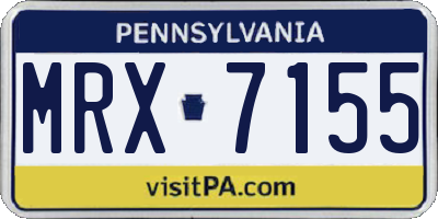 PA license plate MRX7155