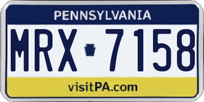 PA license plate MRX7158