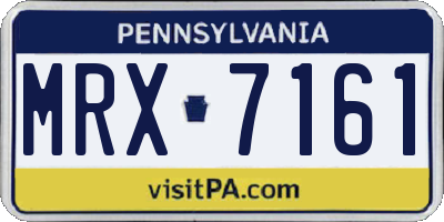 PA license plate MRX7161