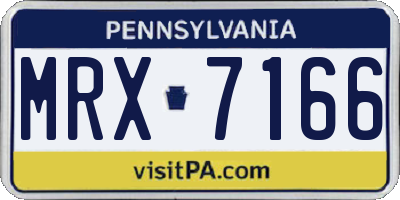 PA license plate MRX7166
