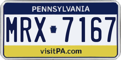 PA license plate MRX7167