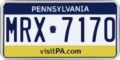 PA license plate MRX7170