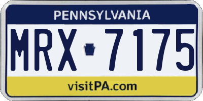 PA license plate MRX7175