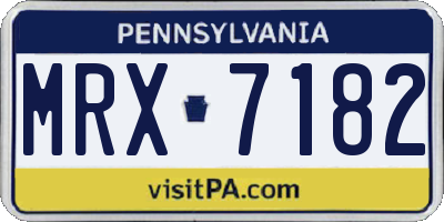 PA license plate MRX7182