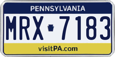 PA license plate MRX7183