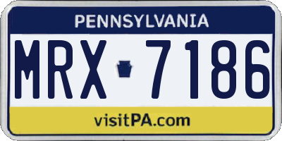 PA license plate MRX7186
