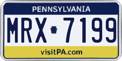 PA license plate MRX7199