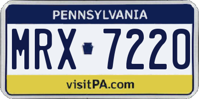 PA license plate MRX7220