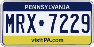 PA license plate MRX7229