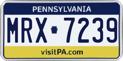 PA license plate MRX7239