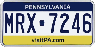 PA license plate MRX7246