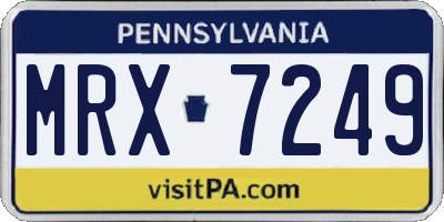 PA license plate MRX7249