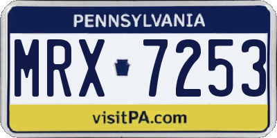 PA license plate MRX7253