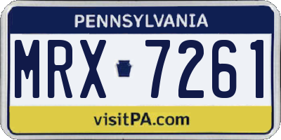 PA license plate MRX7261