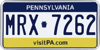 PA license plate MRX7262