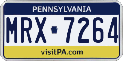 PA license plate MRX7264