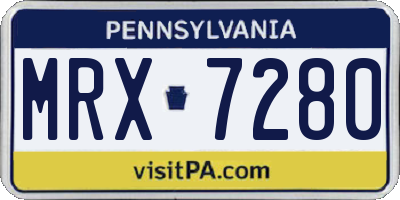 PA license plate MRX7280