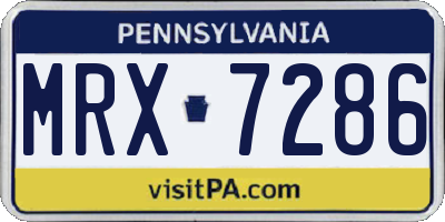 PA license plate MRX7286
