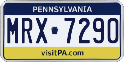 PA license plate MRX7290