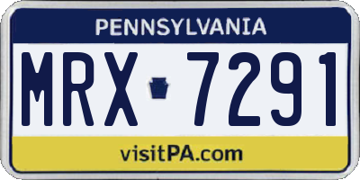 PA license plate MRX7291