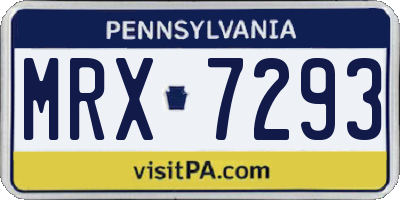 PA license plate MRX7293