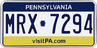 PA license plate MRX7294