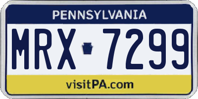 PA license plate MRX7299