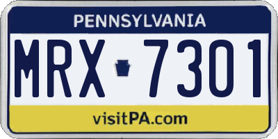 PA license plate MRX7301