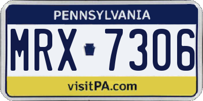 PA license plate MRX7306