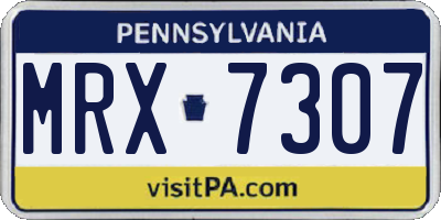 PA license plate MRX7307