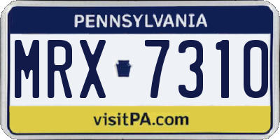 PA license plate MRX7310