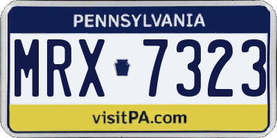 PA license plate MRX7323