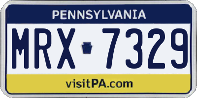 PA license plate MRX7329