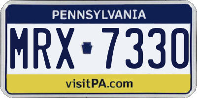 PA license plate MRX7330