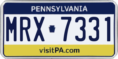 PA license plate MRX7331