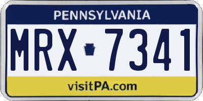 PA license plate MRX7341