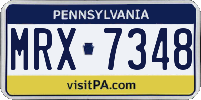 PA license plate MRX7348