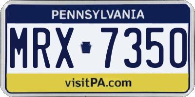 PA license plate MRX7350