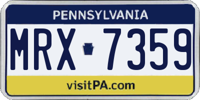PA license plate MRX7359