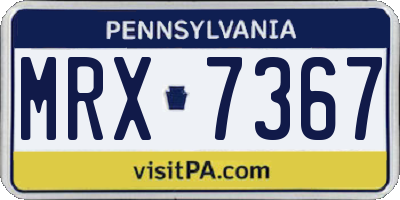 PA license plate MRX7367