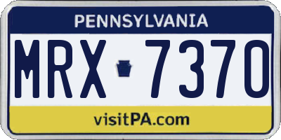 PA license plate MRX7370