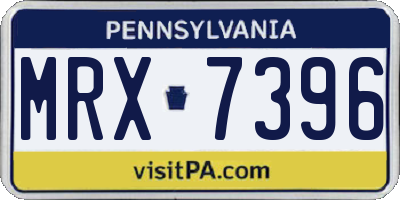 PA license plate MRX7396