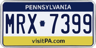 PA license plate MRX7399