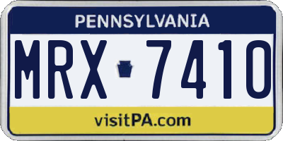 PA license plate MRX7410