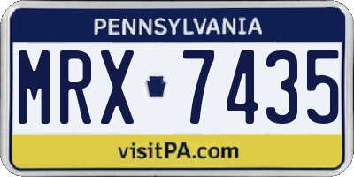 PA license plate MRX7435