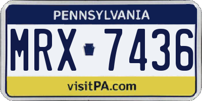 PA license plate MRX7436