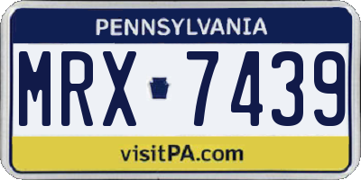 PA license plate MRX7439