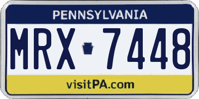 PA license plate MRX7448