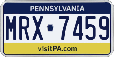 PA license plate MRX7459